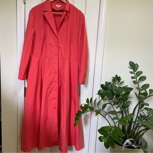 J Peterman Coral midi A line shirt dress | 20